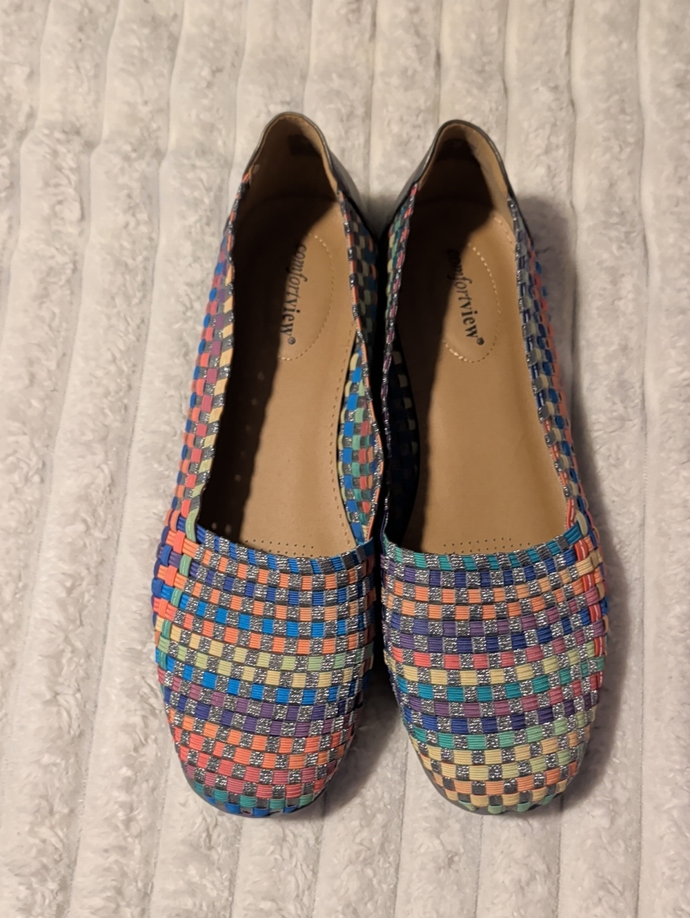 Comfortview Bethany  Multicolor Woven Slip-On Flats 11WW